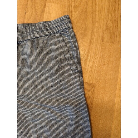 Talbots Pants Womens Size 8 Blue White Stripes Linen Pockets Drawstring - Picture 5 of 11